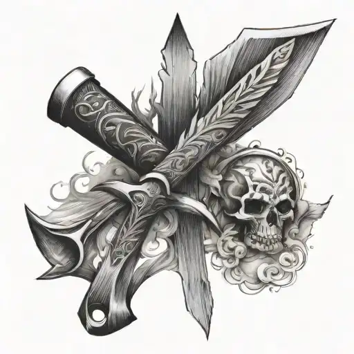 Couples Tatoo, Tomahawk and Karen, Should mean something when combined tattoo design idea