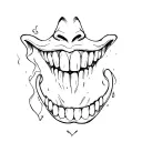 vampire teeth tattoo design idea