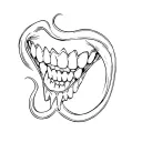 vampire teeth tattoo design idea
