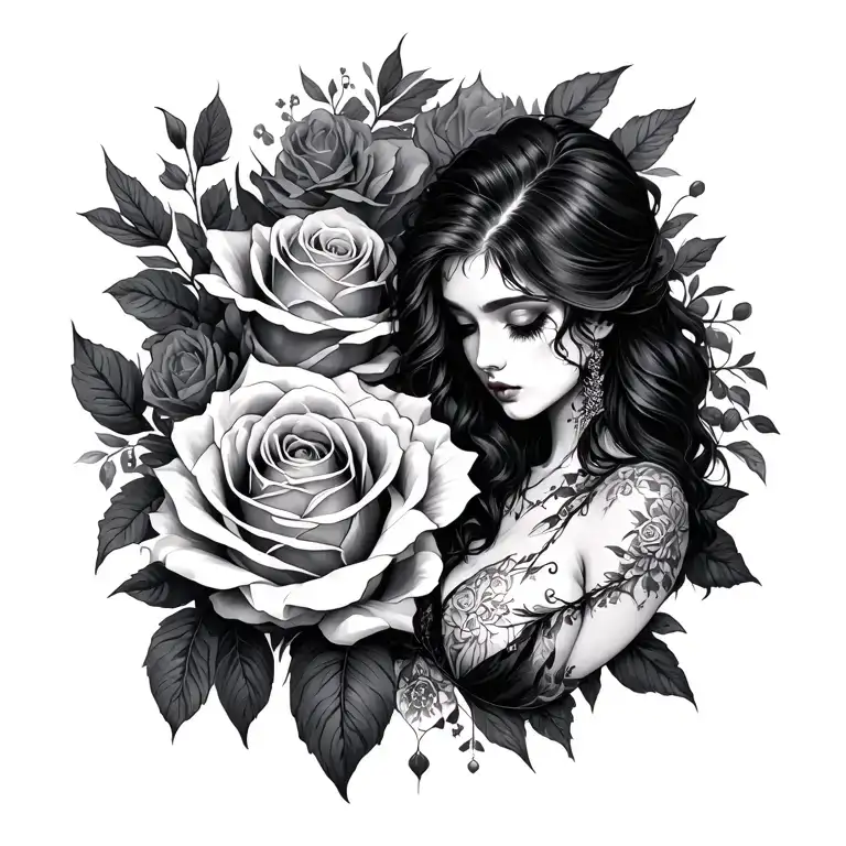 dark romance genre inspired tattoo design idea