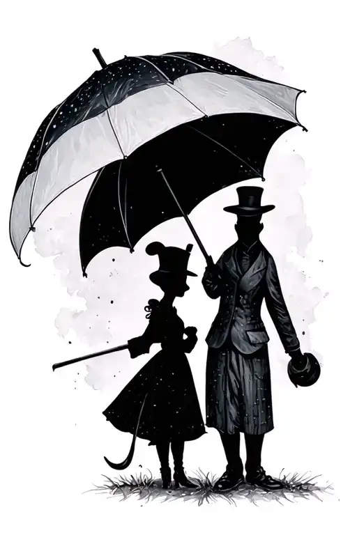 Mary poppins umbrella and bert's chimney sweep tattoo design idea