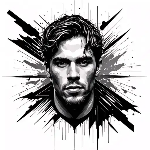 avicii, tiesto and a state of trance logos crushed together tattoo design idea