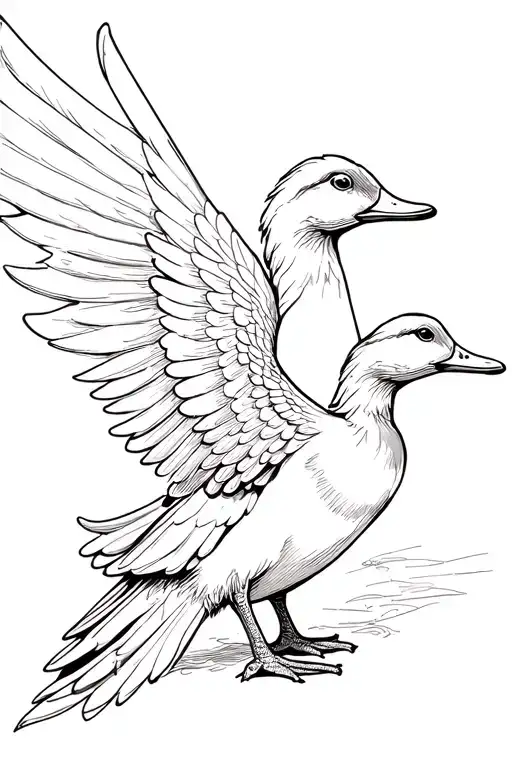 duck , angle wing, forever 17  tattoo design idea