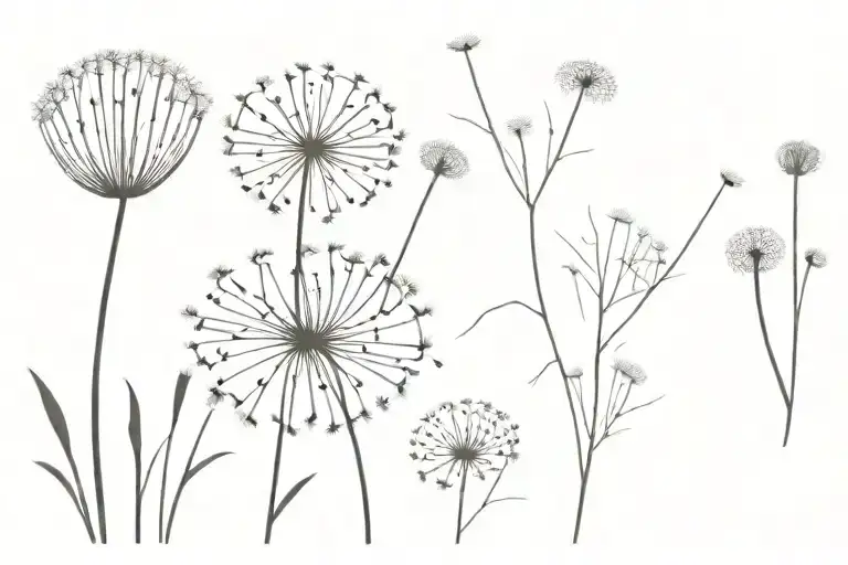 dandelion flower tattoo design idea