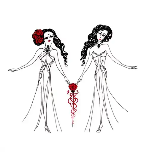 dolly sisters death tattoo design idea