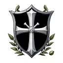olive branch crusader Knights templar shield tattoo design idea