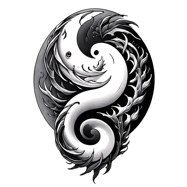 Shark Yin and Yang tattoo design idea