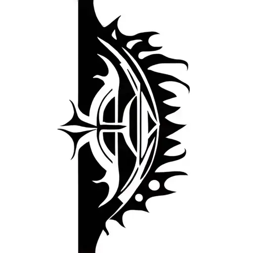 vertical Illyrian text with the a replace with a warrior helmet tattoo design idea