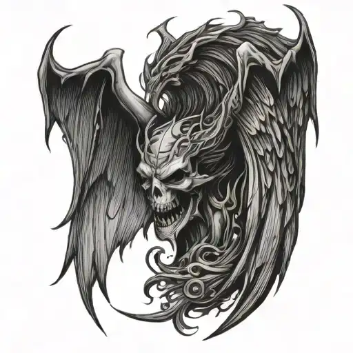 demon wing left one tattoo design idea
