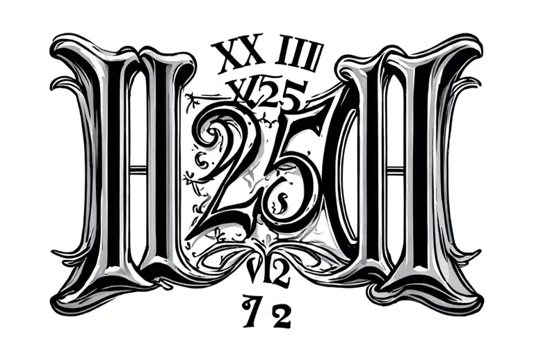 02 25 1972  Roman numerals tattoo design idea