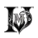 Form a heart using the initials I M J J J G K D tattoo design idea