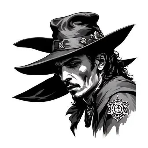 satanism and Johnny Depp tattoo design idea