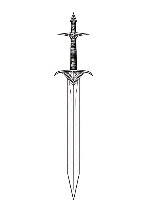 Sword with geometric triangles  tattoo design idea