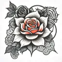 rose lunar eclipse tattoo design idea