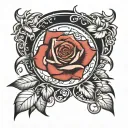 rose lunar eclipse tattoo design idea