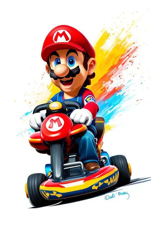 Mario kart racing whole cast tattoo design idea
