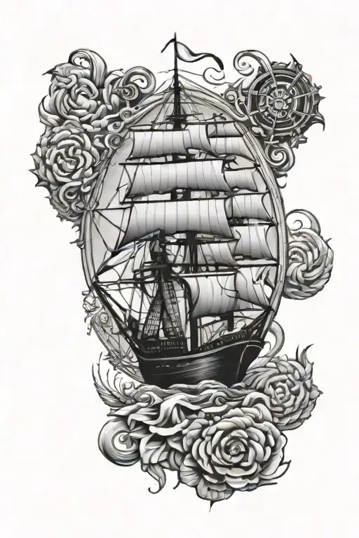 maritime style tattoo design idea