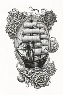 maritime style tattoo design idea