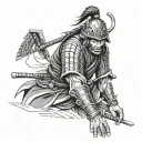 Ronin samurai warrior tattoo design idea