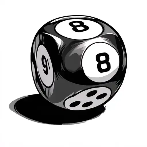 9 ball beer can dice tattoo design idea