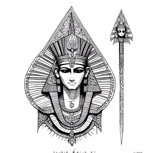 Osiris protecting the afterlife tattoo design idea