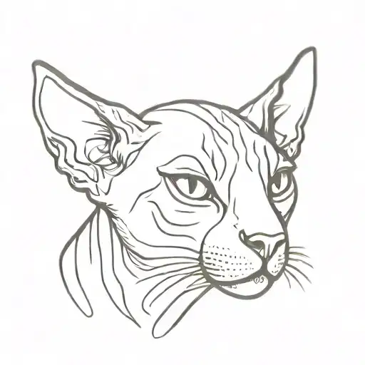 sphynx cat head tattoo tattoo design idea