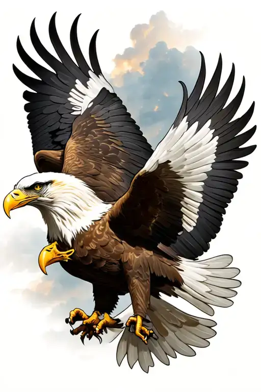 polish eagle fighting American bald eagle tattoo design idea