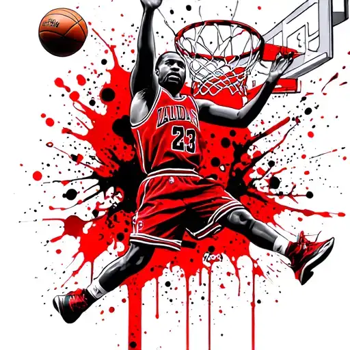 michael jordan dunking tattoo design idea