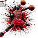 michael jordan dunking tattoo design idea