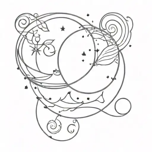infinity and sun moon tattoo design idea