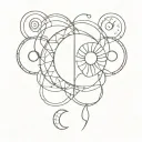 infinity and sun moon tattoo design idea