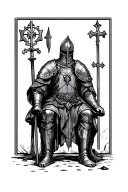 The Crusader knight sitting tattoo design idea