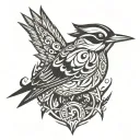 woodpecker tattoo design idea