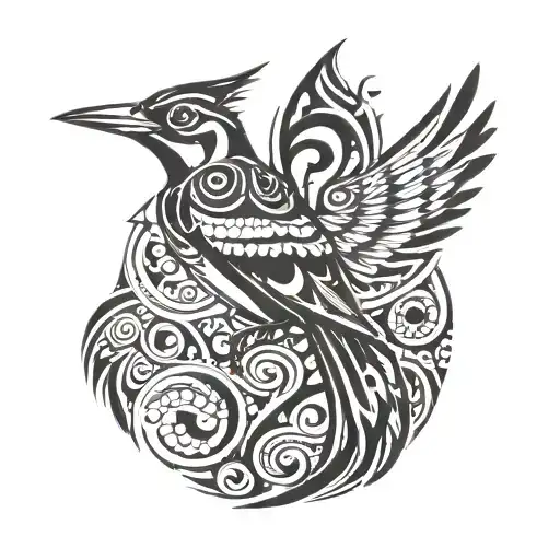 woodpecker tattoo design idea