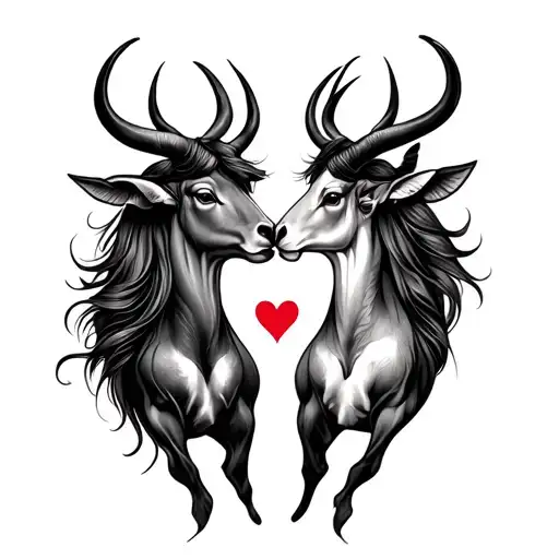 Couples tattoo , love, sagittarius and taurus, together forever  tattoo design idea