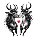Couples tattoo , love, sagittarius and taurus, together forever  tattoo design idea