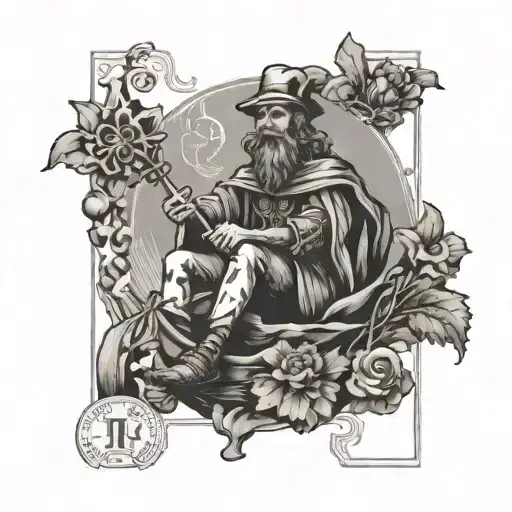 the fool tarot card bertha tattoo design idea