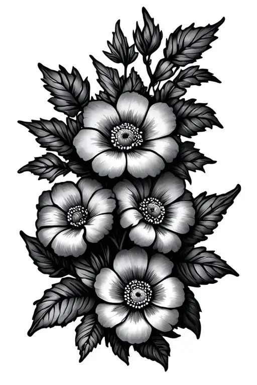 flowers, Nan , grandad tattoo design idea