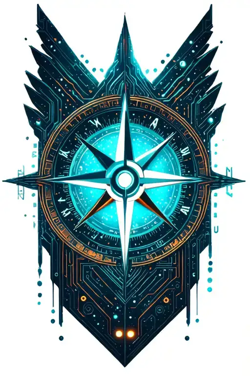 nordic compass tattoo design idea