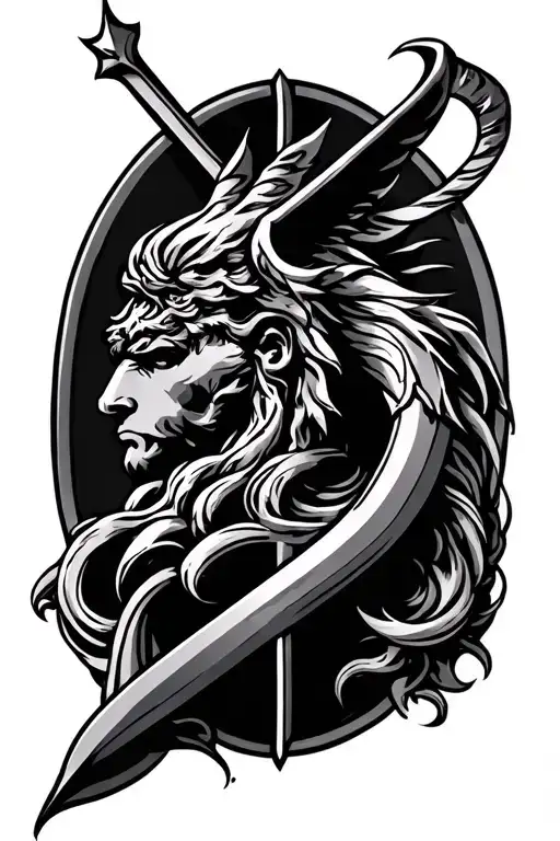 St George cyber sigilism tattoo design idea