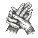 outstretched hands reaching tattoo design idea