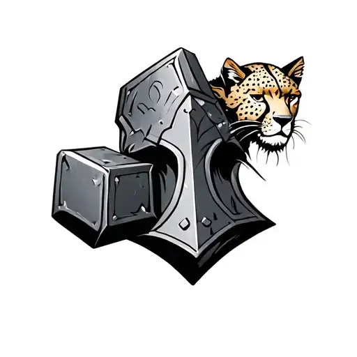 thor's hammer, superman, cheetah, peacemaker tattoo design idea