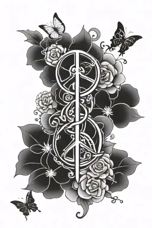 peace happiness new beginning and spirituality  tattoo design idea