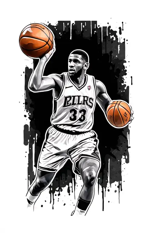 Basketball player tattoo design idea