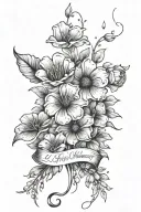 flowers and phrase " life is not about waiting for the storm to pass it is about learning how to dance in the rain" tattoo design idea