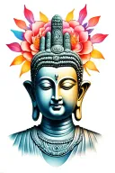 Buddha and hamsa hand combination tattoo tattoo design idea