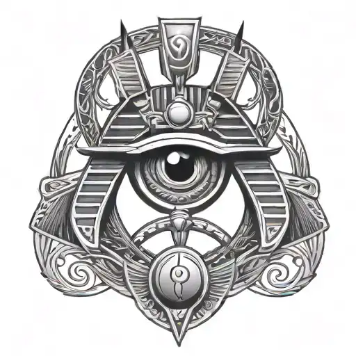 Anubis eye of horus and egyptian scarab tattoo design idea
