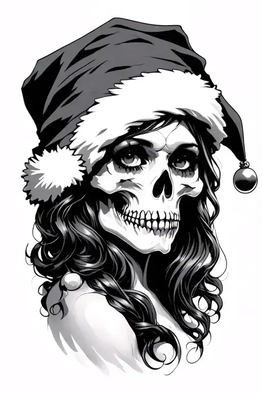 Female Santa Death tattoo design idea