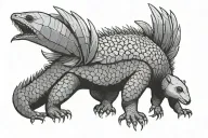 Pangolin, anteater, flying fox, sea lion, opossum, dik dik, saiga antelope, sloth, quokka, echidna, fennec, axolotl tattoo design idea