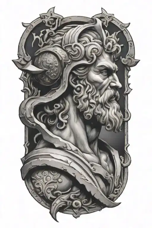 hephaestus god of anvil tattoo design idea